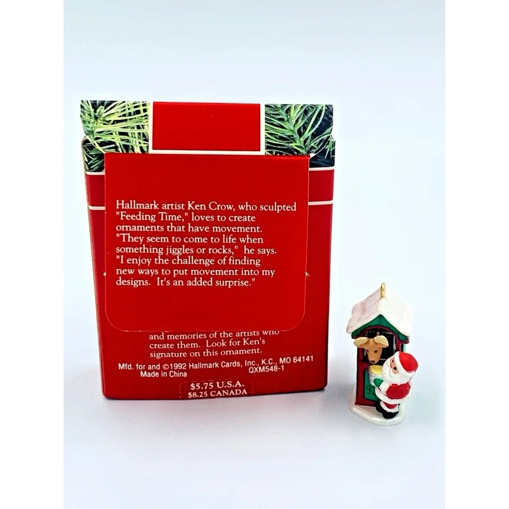Hallmark Keepsake Miniature Feeding Time With Movement 1992 Holiday Ornament‎